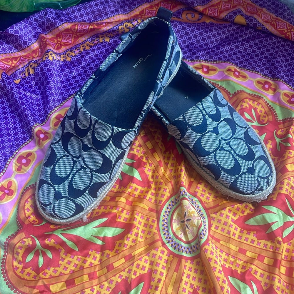 Black coach slip on shoes